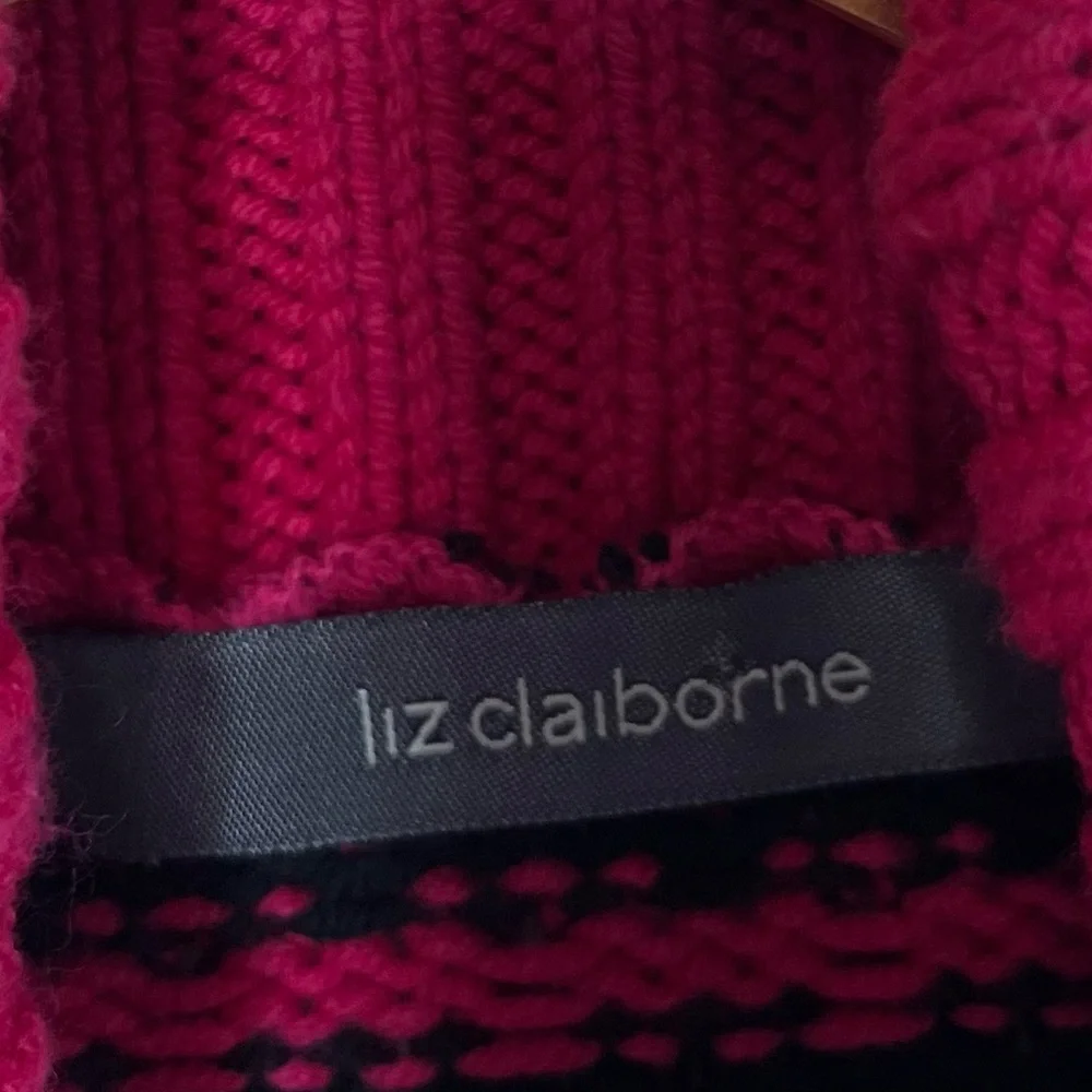 Vintage 90’s Liz Claiborne Chunky Cable Knit Turtleneck Sweater Size S - Picture 3 of 13